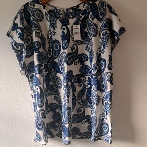 NWT Express Blue Paisley Women's Top